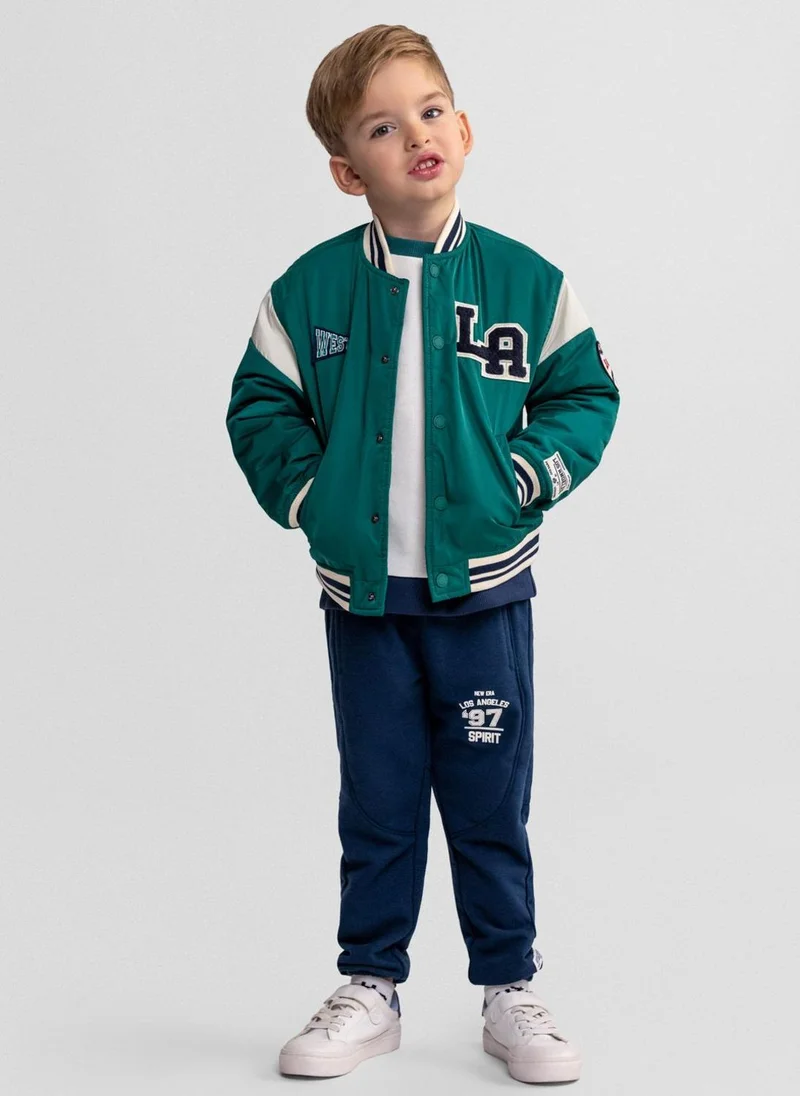 مينوتي Boys blue varsity bomber jacket lightweight windproof 9 months to 7 years